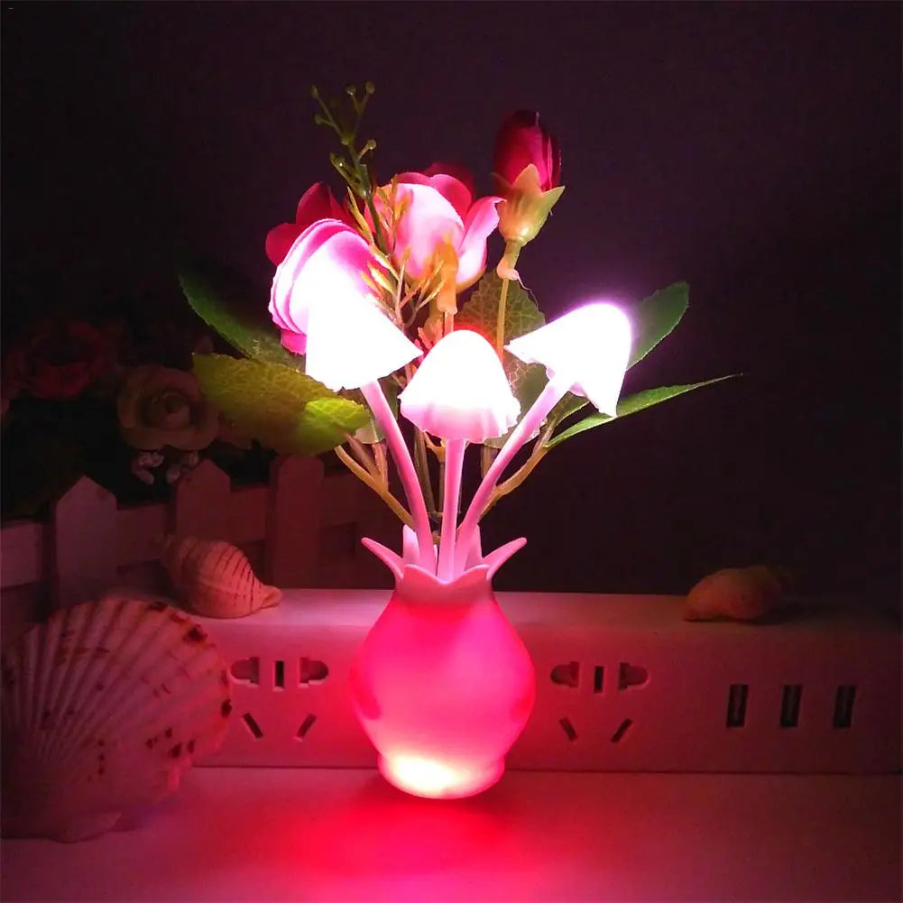 Veilleuse LED en forme de champignon Rose Paradis Rigolo