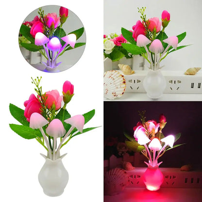 Veilleuse LED en forme de champignon Rose Paradis Rigolo