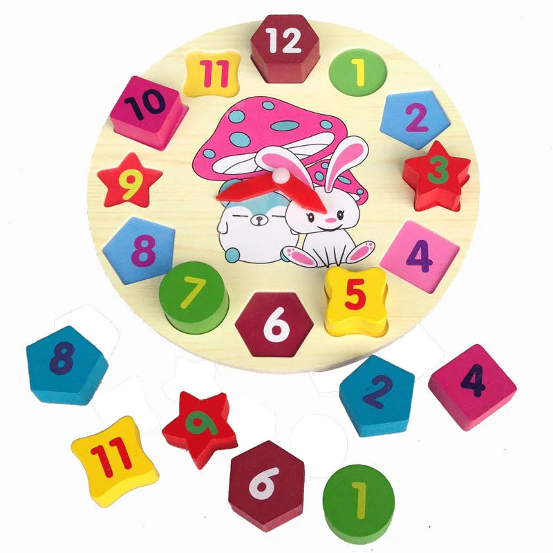 Puzzle d'Horloge Numérique Montessori en Bois pour Enfant Paradis Rigolo