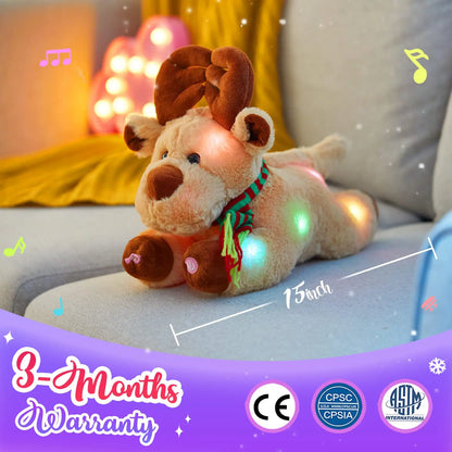 Peluche musicale LED de Noel en forme d'animaux Paradis Rigolo