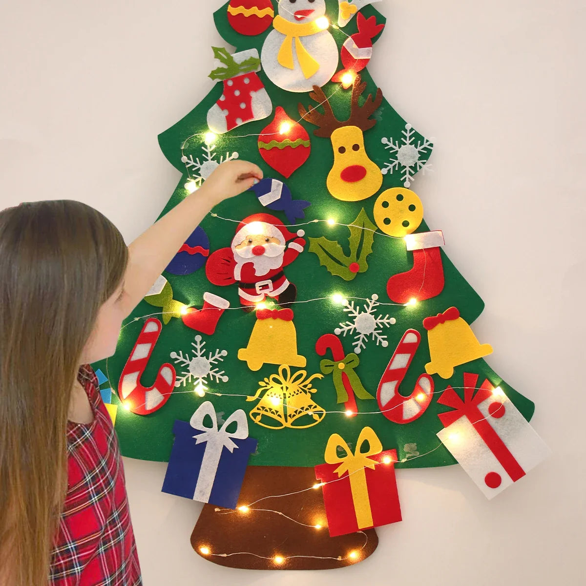 Décoration Arbre de Noël en Feutre avec Lumière Paradis Rigolo